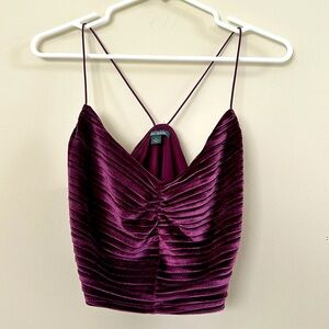 Wild Fable Purple Velvet Crop Top